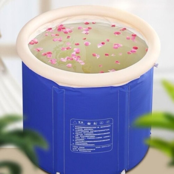 Portable Thickened Inflatable Bathtub, Small Space Inflatable Hot Tub, Suitable for Shower Room, Adult Size, Plastic Material